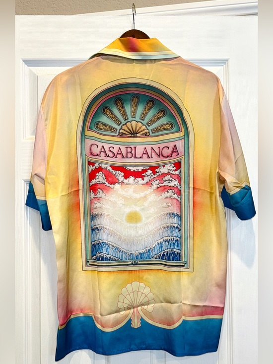 Casablanca Other - CASABLANCA Men’s Beach Sunset Multicolor Silk Resort Collared Shirt - Large NWT